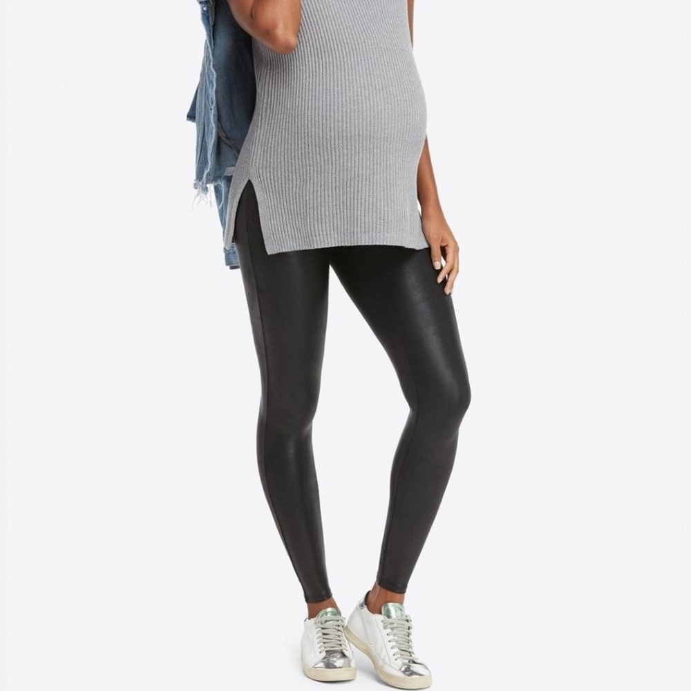 First Kick Maternity Faux Leather Leggings Pants